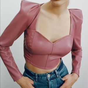 Zara - leather crop top - size xs